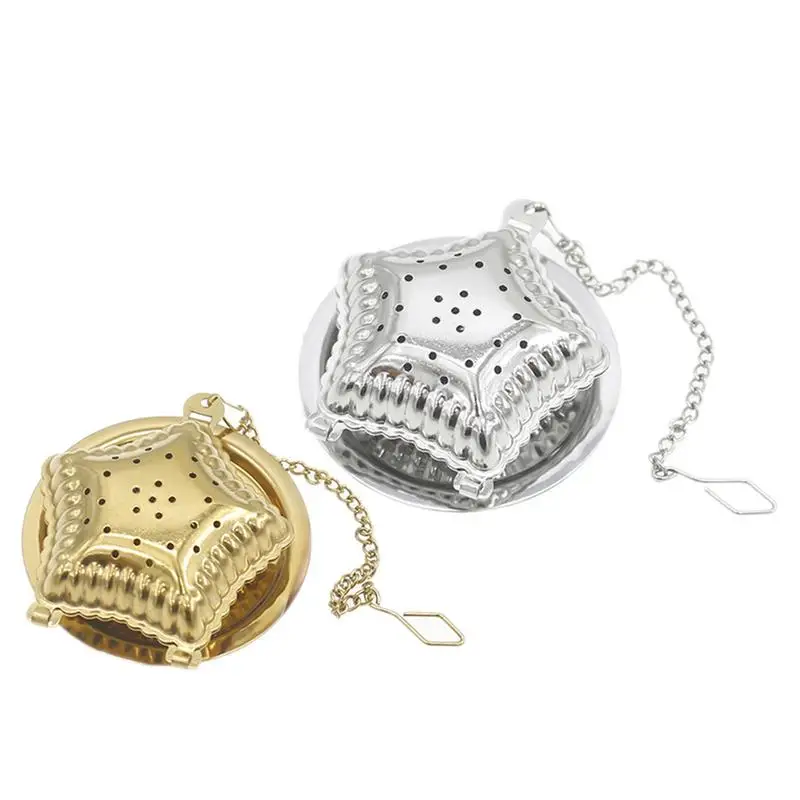 

Essential Stainless Steel Star-shape Infuser Filter Mesh Ball Tea Strainer hook Loose Tea Leaf Spoon Home Kitchen Accessories