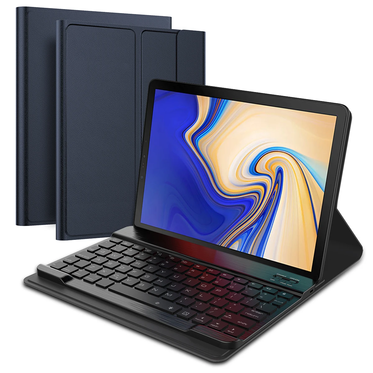 

Flip Stand PU Leather Case For Samsung Galaxy Tab S4 10.5 SM T830 T835 Case With Wireless USA Bluetooth Keyboard Tablet Cover