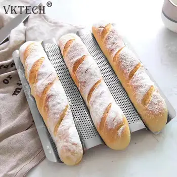 

Non-Stick Perforated French Bread Pan Baguette Stick Mold French Bread Mold Stainless Steel Baking Tools