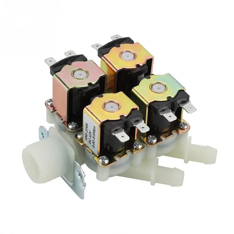 

DC 12V DN20 G3/4" 1 in 4 out Plastic Electromagnetic Valve Normally Closed Water Drain Valve Electric Water Inlet Solenoid
