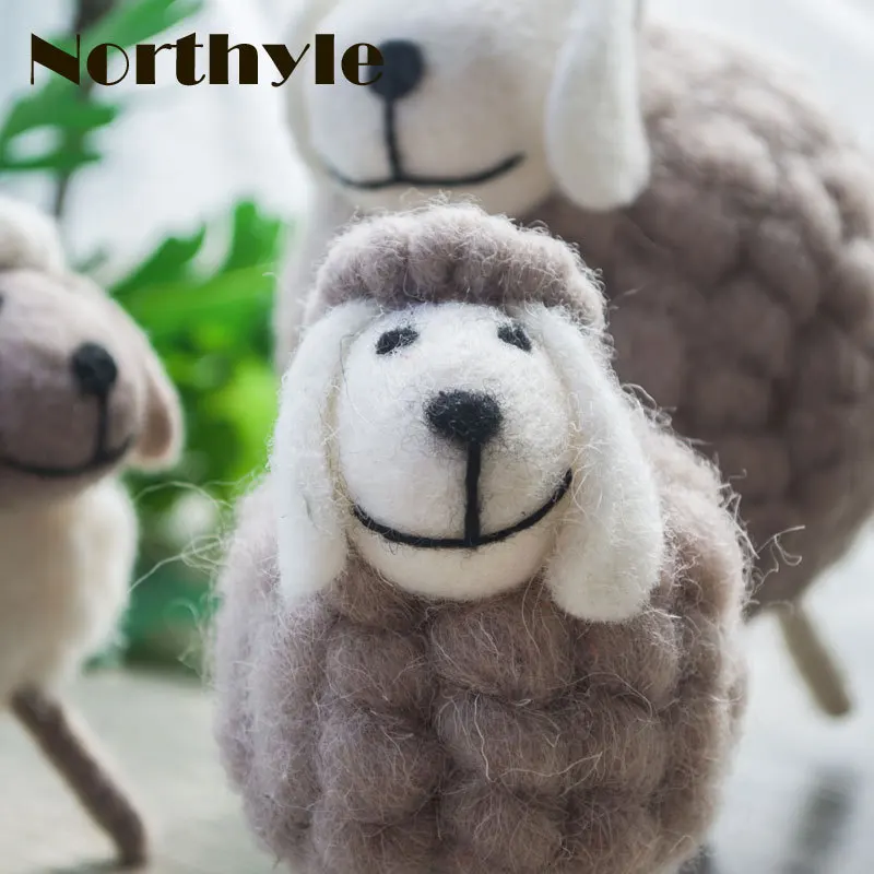 Genuine Northyle cute mini sheep wool miniature sheep craft figurine home decoration accessories christmas gift