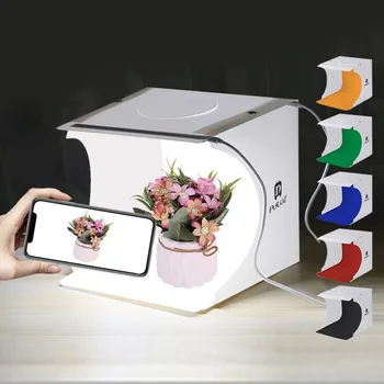 

Gosear 20x20 cm Portable Foldable LED Photo Studio Shooting Photography Light Box Tent Softbox Soft Box with USB Cable Backdrops