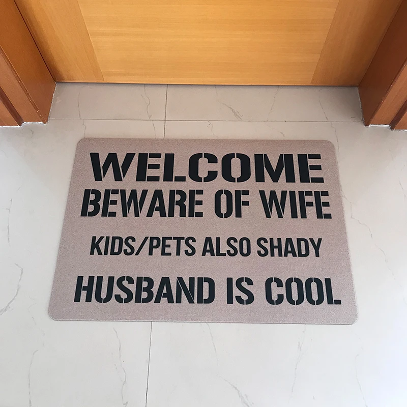 Rubber Doormat Entrance Floor Mat Funny Doormat Welcome Beware Of