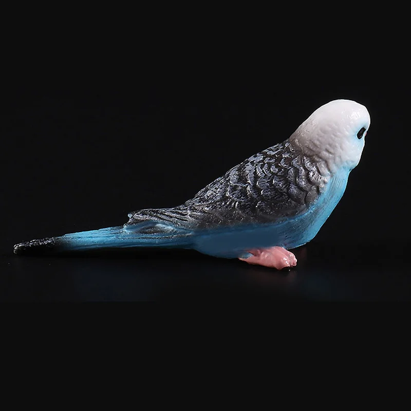 Пластиковые реалистичные птицы модели животных фигурки-будгеригар зеленый/синий