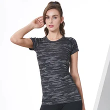 Willarde Длинные Стиль Женские рубашки йоги эластичный с коротким рукавом дышащий фитнес бег футболки тренировки тренажерный зал спортивные топы