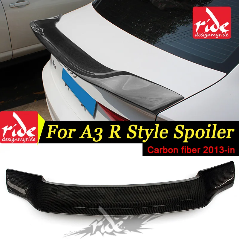

For Audi A3 S3 Sedan Coupe 3-boxes Model Boot Tail Lid 2013-2018 R-style High-quality Carbon Fiber Rear Trunk Spoiler Wing Lip