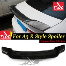 For Audi A3 S3 Sedan Coupe 3-boxes Model Boot Tail Lid 2013-2018 R-style High-quality Carbon Fiber Rear Trunk Spoiler Wing Lip For Audi A3 S3 Sedan Coupe 3-boxes Model Boot Tail Lid 2013-2018 R-style High-quality Carbon Fiber Rear Trunk Spoiler Wing Lip