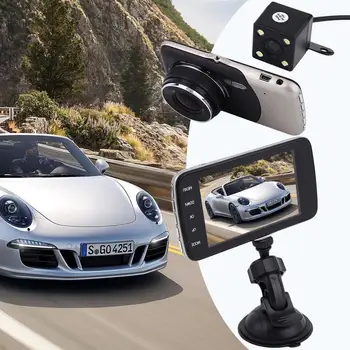

Car DVR With Rearview Camara 4.0 Inch Full HD 1080P Car DVR Camera Recorder Dual Lens GPS Logger