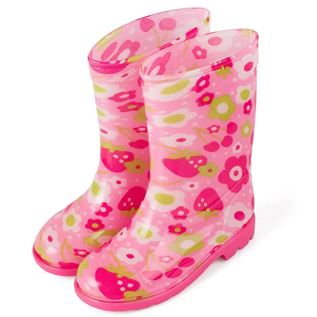 

Toddler Kids Cartoon Waterproof Rubber Rain Boots Non-slip Rain Fits Large size, take your normal size Shoes