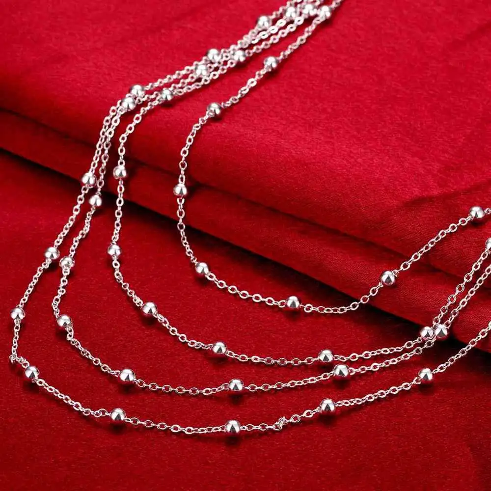 

2018 Christmas Gifts 925 Solid Silver Plated Jewelry Chain Necklace For Women N751