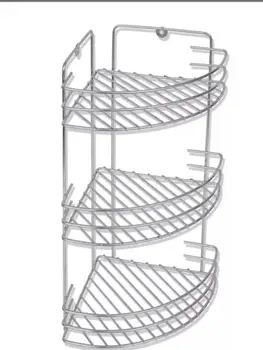 

Vidaxl Chrome-Plated Iron Wall Mounted Metal Shower Corner Shelf 3-Tier Suitable For Placing Plates Bowls Cups