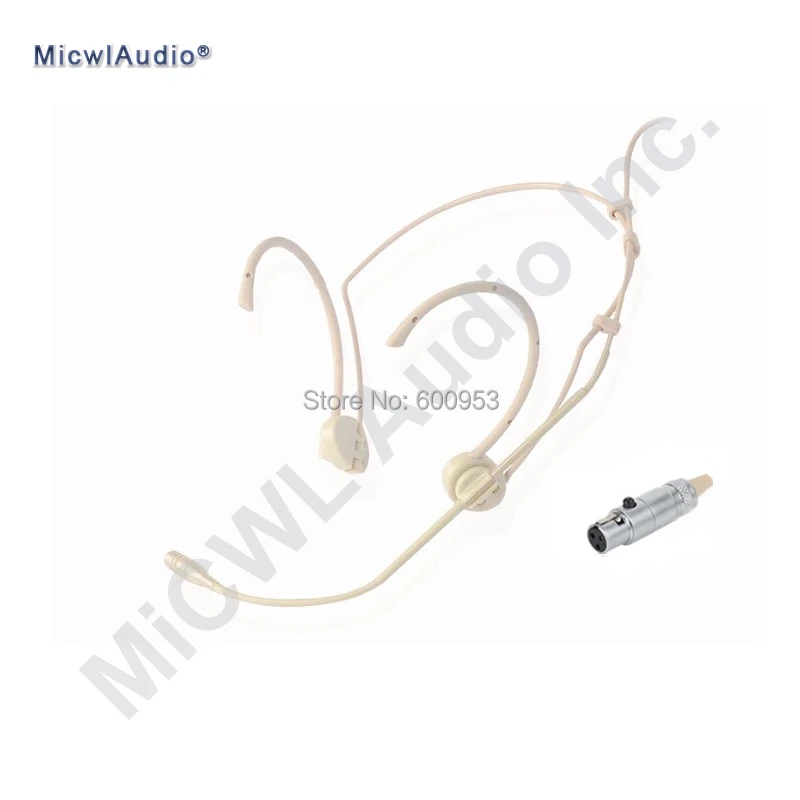 

Beige Head Wearing Headset Headworn Microphone Hyper Cardioid Mic For AKG Samson Gemini Wireless BodyPack Transmitter