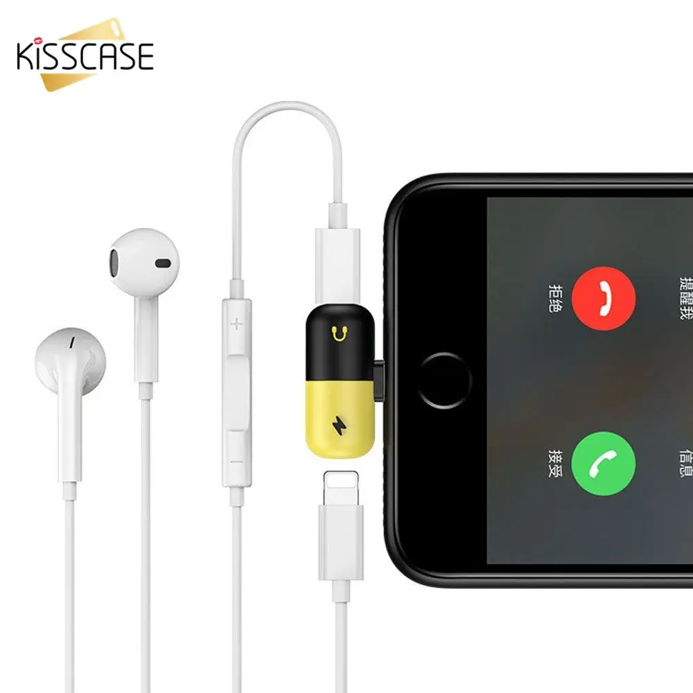 KISSCASE двойной USB зарядный адаптер для iOS 10 11 наушники разветвитель зарядки iPhone 7 8 Plus