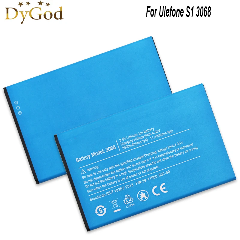 

DyGod 3000mAh Large Capacity Battery 3068 For Ulefone S1 High Quality mobile phone Battery For Ulefone S1 3068