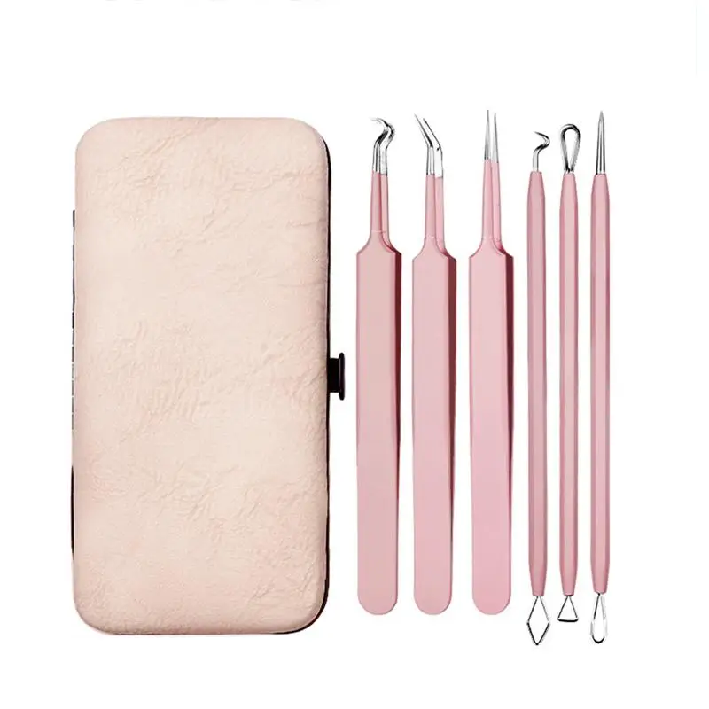 6pcs Blackhead Pin Portable Practical Complete Extractor Pimple Pin