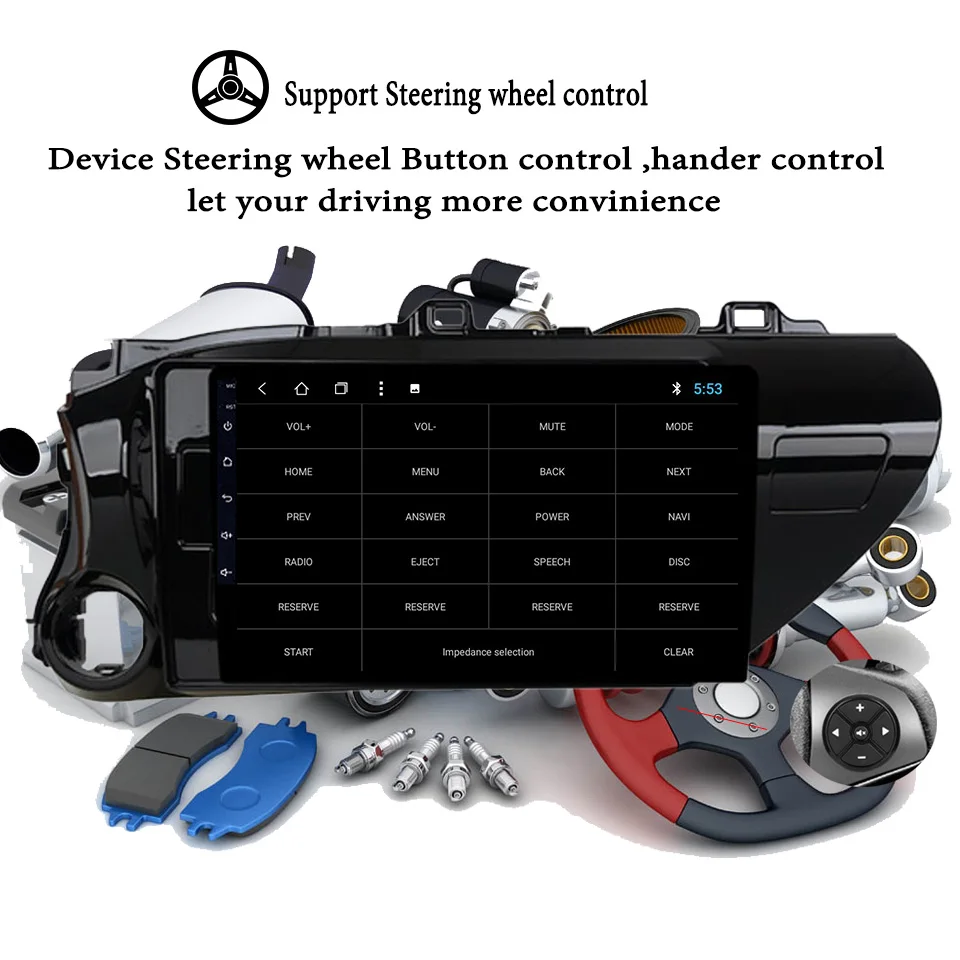 Top 10.1" 4G RAM 8 cores Android 9.1 Car DVD GPS Navigation For TOYOTA Hilux 2016 2017 audio stereo car radio headunit Tape Recorder 1