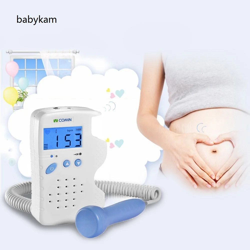 VCOMIN ультразвуковое портативное допплеровое фетальное устройство обнаружения VCOMIN 200D Домашнее использование плод 1,8 дюймовый экран детский монитор сердечного ритма