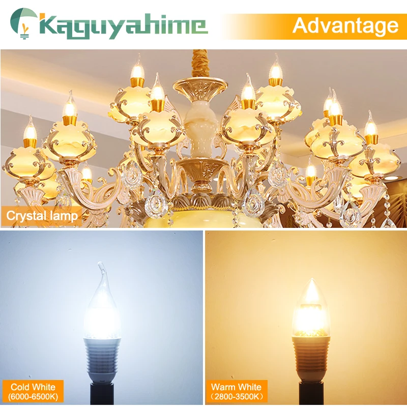 Kaguyahime LED E14 свечки Алюминий Лампа AC 220V 5W 7W 9W 12W 240V SMD2835 энергии энергосберегающие