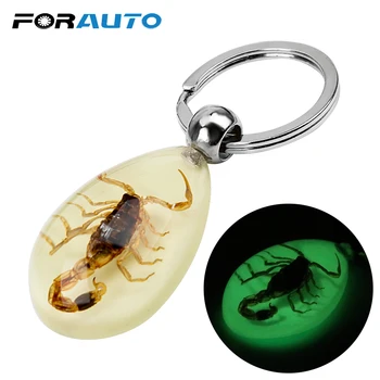 

FORAUTO Creative Scorpion Keychain Car Keyring Key Holder Noctilucent Scorpion Amber Pendant Auto Pendant Handbag Wallet Pendant