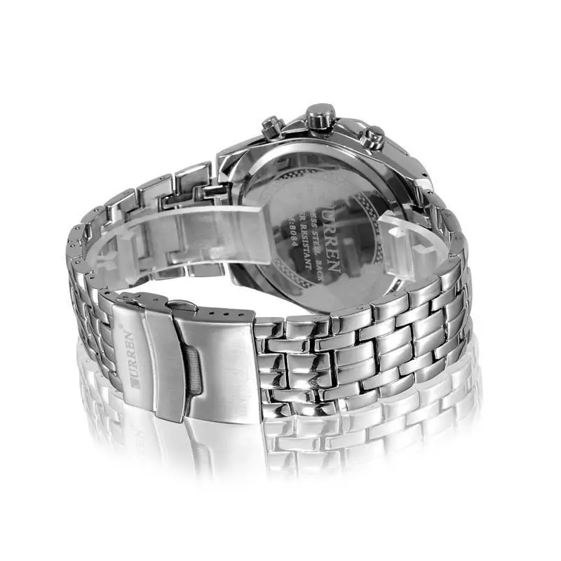 Curren Men's quartz Full stainless steel Military Casual Sports watches waterproof Brand Hot Sale r