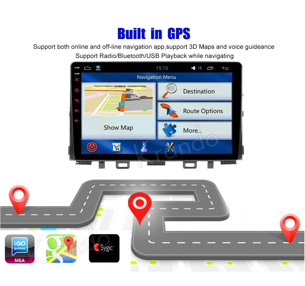 Автомобильная Мультимедийная система Krando полносенсорная IPS Android 8 1 9 дюймов для KIA