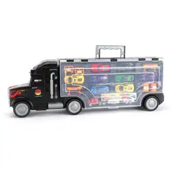 2-сторонняя транспортный автомобиль перевозчик грузовик игрушка с 9 автомобилей и 6 Аксессуары Подарок детская игрушка машина модель