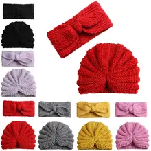 Новое поступление, брендовая Милая повязка на голову с большим бантом+ мягкая зимняя теплая шапочка, шапка, Мягкая Милая шапка, 2 предмета