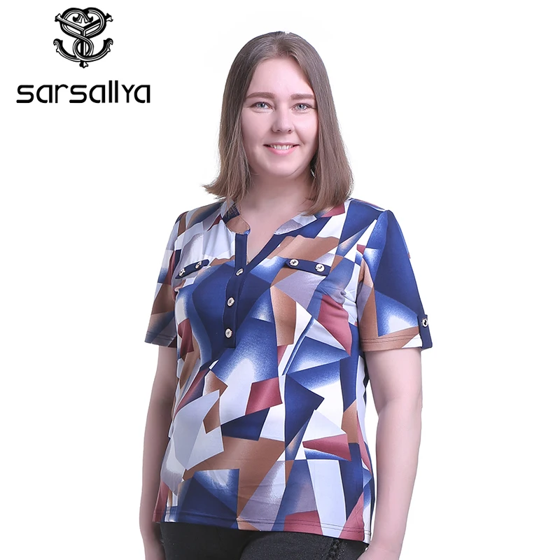 

SARSALLYA New Fashion Short Sleeve Street Style Graphic Funny Print Tees Casual Loose Women T-shirt Large size T-shirt
