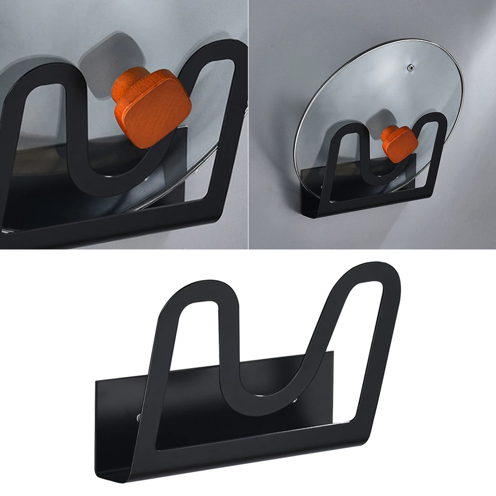 

Household Punch-Free Pot Lid Rack Space Saving Pan Pot Cover Storage Rack Wall Mounted Drain Rack For Kitchen Home