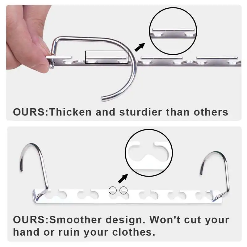 Экономии пространства вешалки 10,5 дюймов Волшебные вешалки гардероб Одежда металлическая вешалка органайзеры Тяжелые хромированные вешалки Обновлено хо