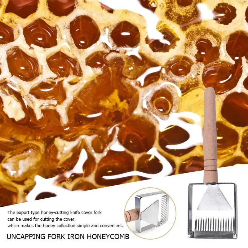 

Uncapping Fork Iron Honeycomb Honey Scraper Apiculture Bee Equipment Uncapping fork Wooden Handle Beekeeping Tool