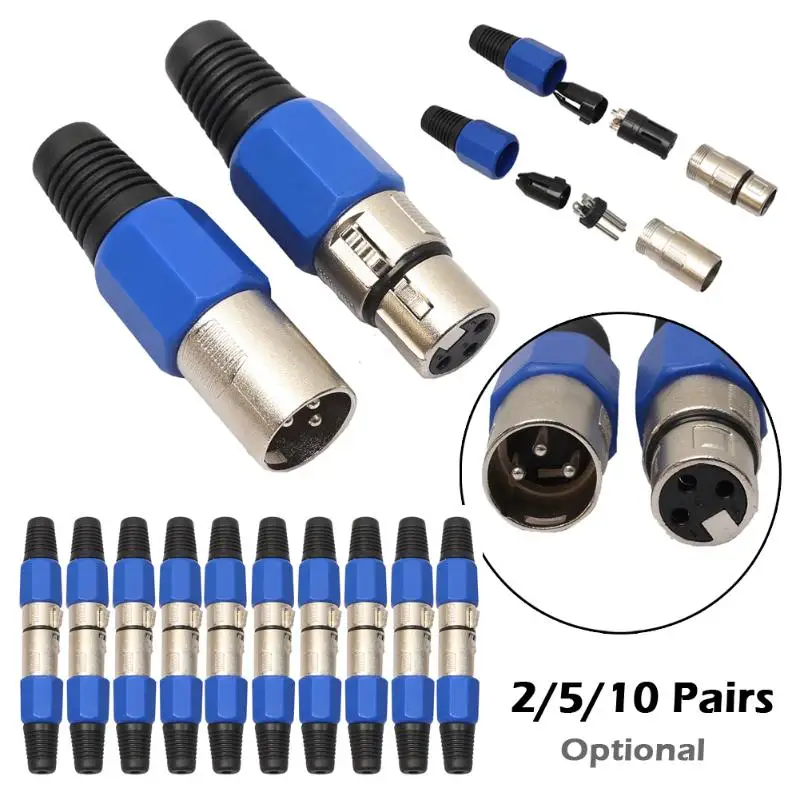 

Hot 2/5/10Pairs XLR 3Pin Female MIC Jack Plug Audio Microphone Cable Connector for microphone, audio equipment