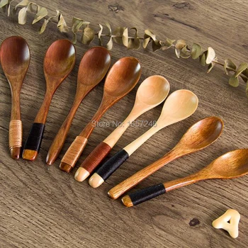 

Japanese Western Style Ecofriendly Wooden Honey Spoon Bamboo Kitchen Winding Cooking Utensil Tool Soup Teaspoon