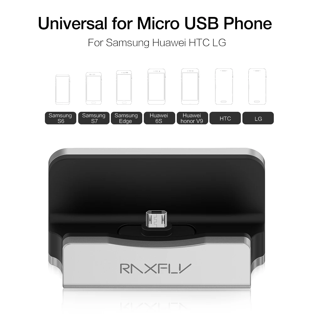 RAXFLY Micro USB зарядное устройство док станция для Samsung S7 S6 Edge Для Huawei P8 Lite Xiaomi Redmi Note 4 Pro