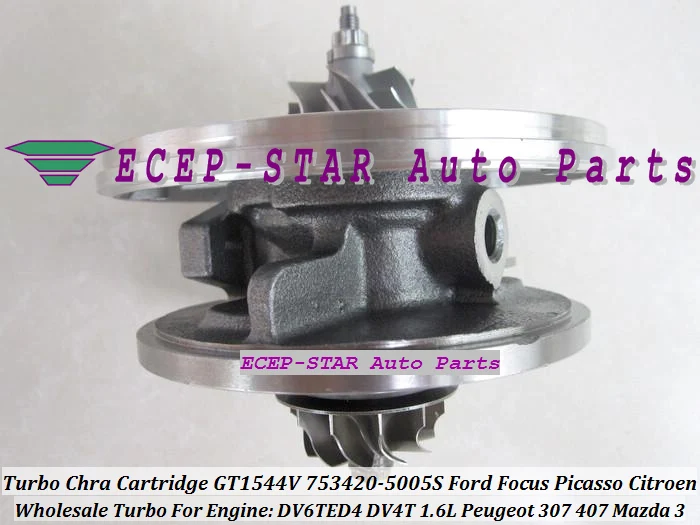 TURBO CHRA Cartridge GT1544V 753420-5005S Turbocharger for FORD Focus Picasso CITROEN Peugeot 307 407 Mazda 3 DV6TED4 DV4T 1.6L (1)