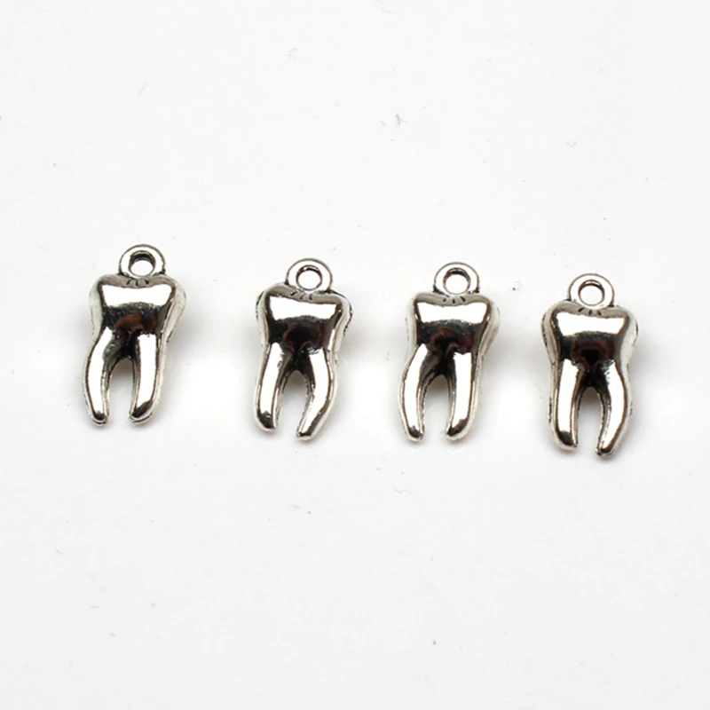 

10pcs Charms zombie tooth teeth molar 15*7mm Antique Tibetan Pendant Finding Accessories DIY Vintage bracelet Necklace Handmade