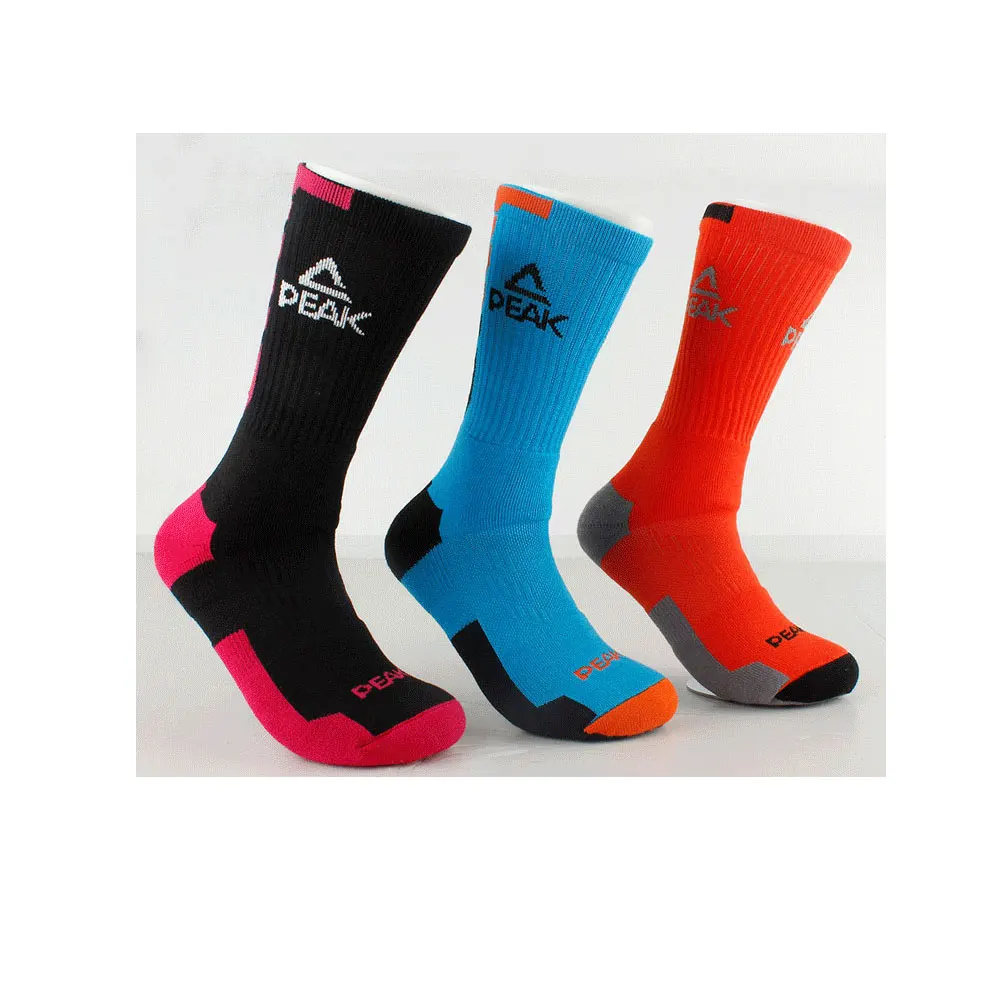 PEAK Men 's Knee high Basketball Sock Thickening Breathable Sports Crew