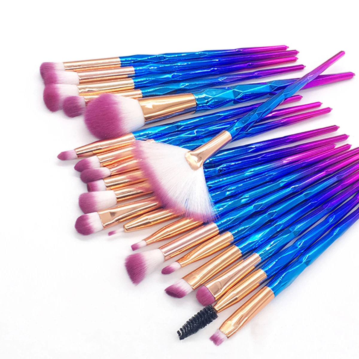 

20PCS Makeup different Brushes Set Eyelash Eye Shadow Blending Lip Brush Face Makeup Tools Bright color makeup brush