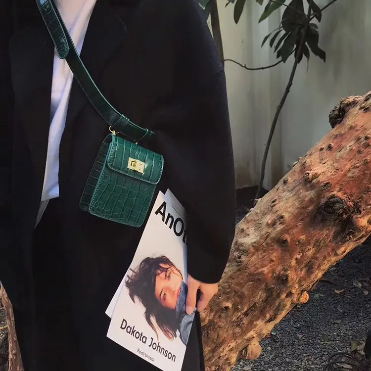 FGGS الأزياء التمساح النساء crossbody حقيبة حزام جلد الخصر حزم شيك نمط البسيطة حقيبة كتف خمر نمط حقيبة يد صغيرة