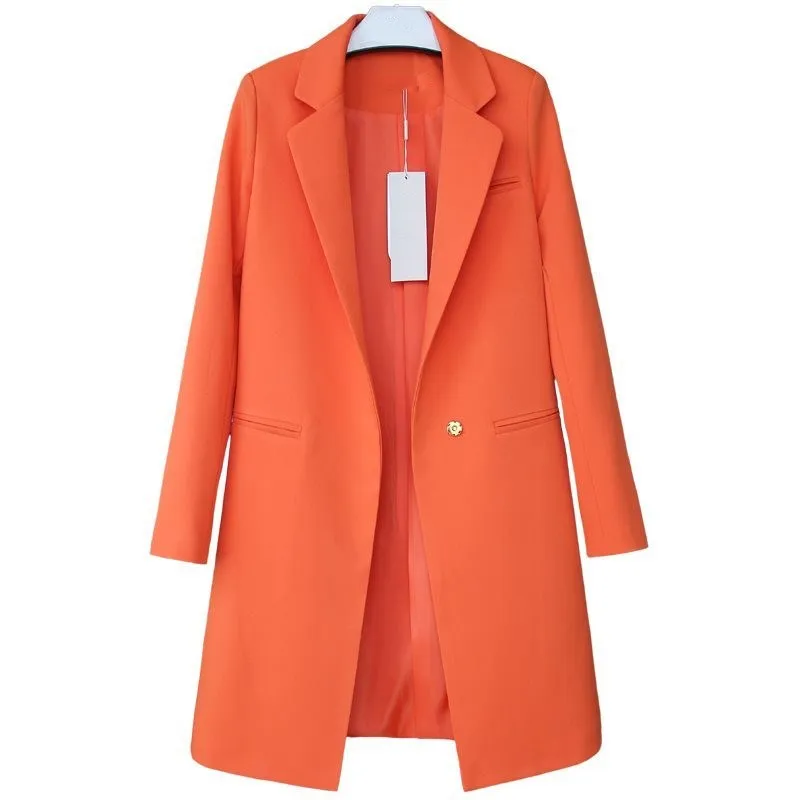 

9 Colors 2019 Spring New Office Lady Solid Small Suit Casual Women Korean Long Sleeve Thin Loose Coat Female Business Blazers