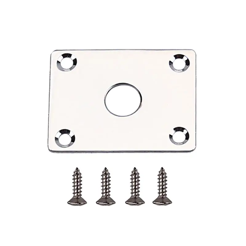 1 Set Jack Plate Durable Chrome Rectangle Style Prime Parts Socket for Guitar Bass Musical Instrument | Спорт и развлечения
