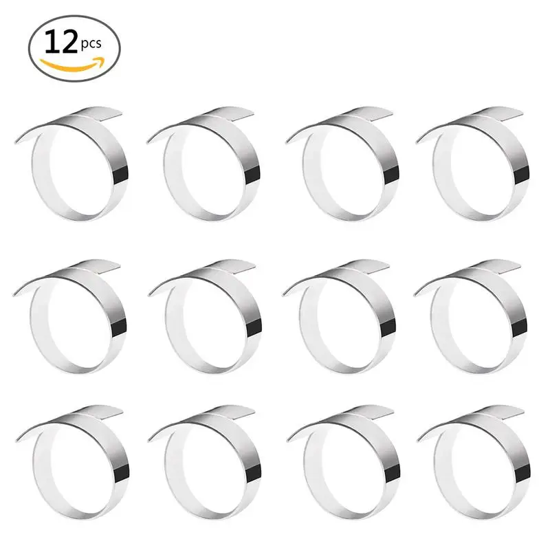 

12Pcs Napkin Rings Irregular Opening for Wedding Napkin Holder Cup Flower Ornament Party Banquet Table Decoration Accessories