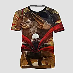 Крутая футболка с перекрестным принтом в стиле Venom, футболка с 3D принтом Kaneki Ken Venom для женщин и мужчин, летние повседневные футболки с