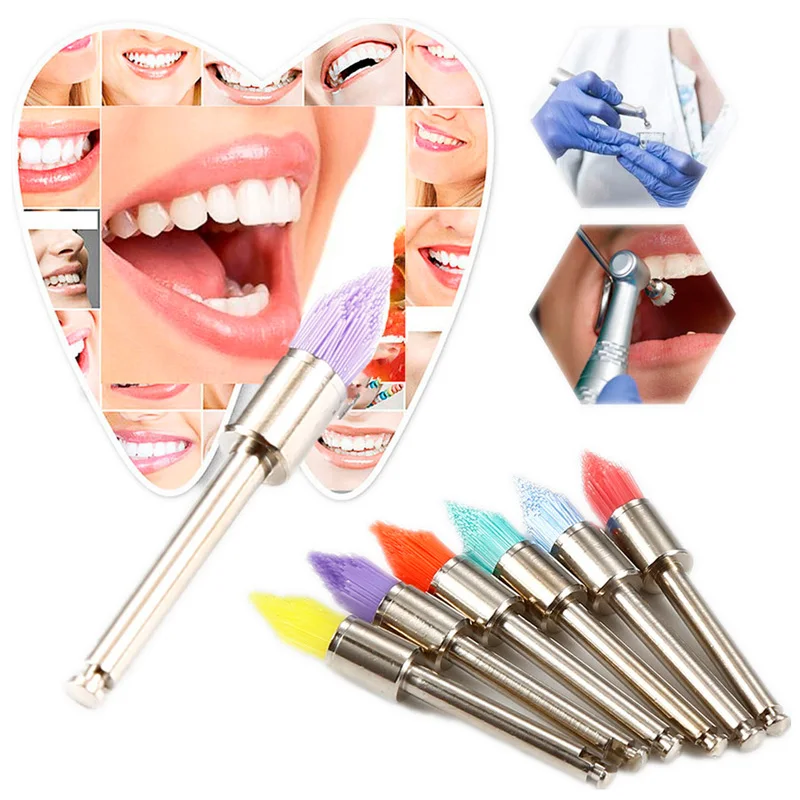 100 Pcs Colorful Tapered Type Dental Prophy Polishing Brushes