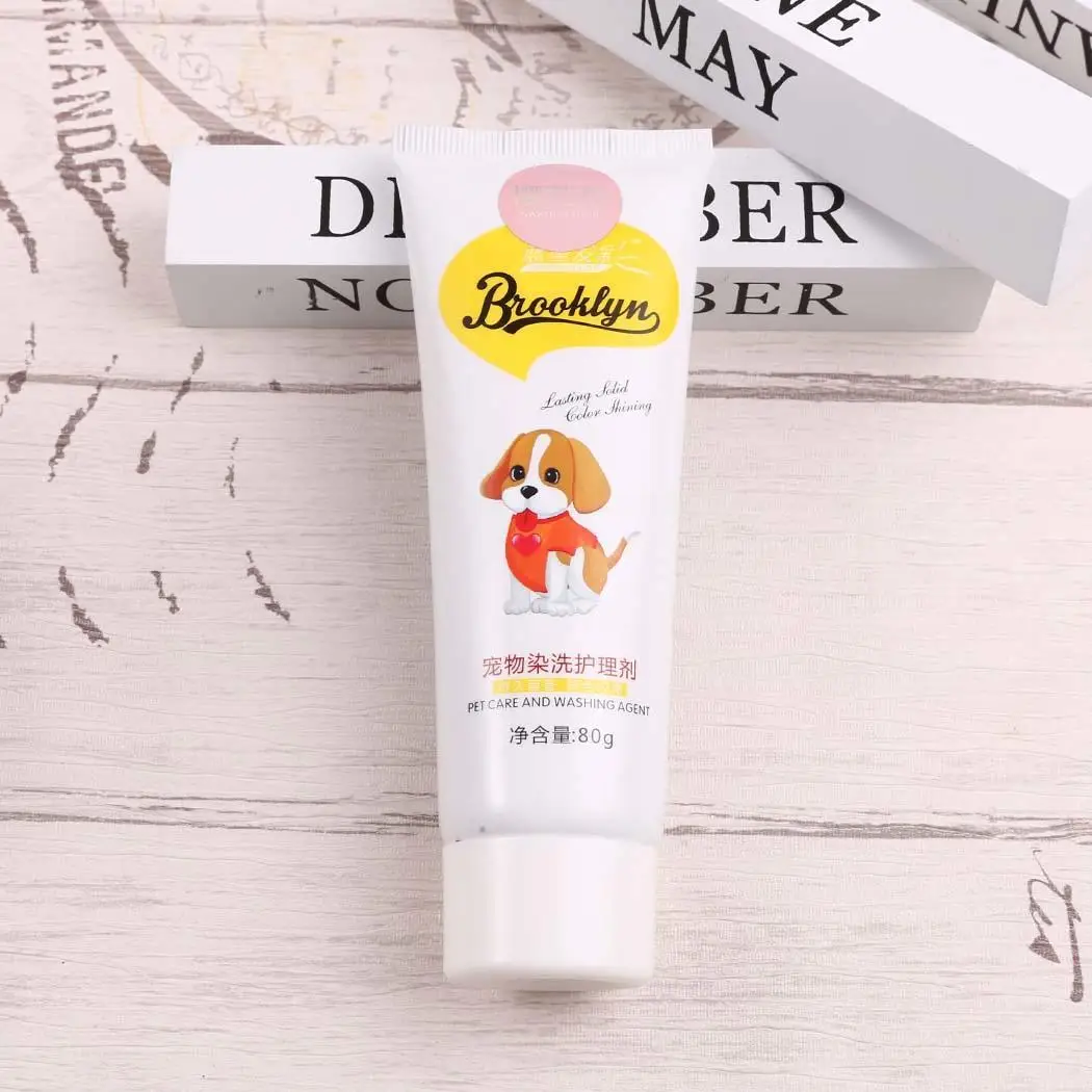 

Pet Dog Cat Animals Care and Washing Agent Hair Coloring Fashion Dyestuffs Pink 80g Dyeing Pigment Agent