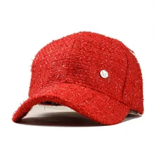 Новые для женщин мода Твид Женская бейсбольная кепка повседневное ретро плед козырек кепки Письмо M Зима Толстая теплая шапка