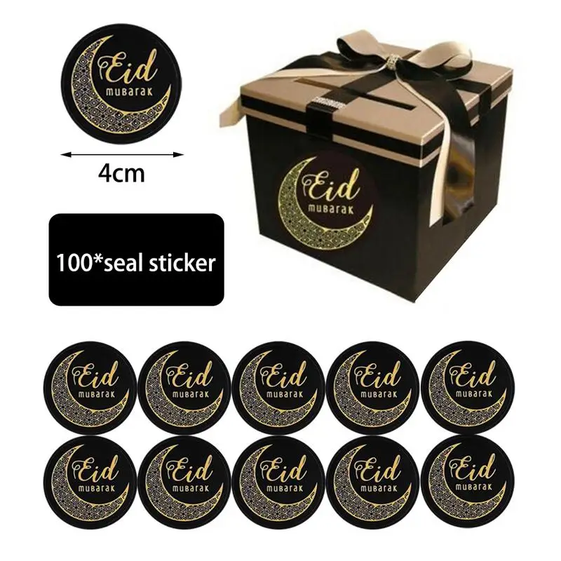 

New 100PCs EID MUBARAK Sticker for Muslim Eid al-Fitr Festival Ramadan Mubarak Decorative Paper Handmade Sticker Gift