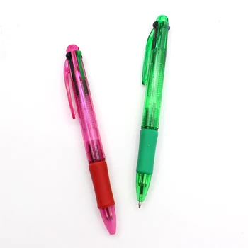 

12X Retractable Ballpoint Handwriting Pens-Soft Grip Four Coloured Ball Point(Sent At Random)