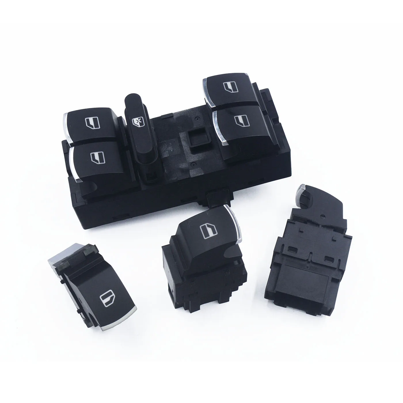 

4PCS Chrome Window Door Control Switch Button For VW Polo Skoda Fabia 2010 2011 2012 2013 6RD959857B 6RD959855C 5ND959855