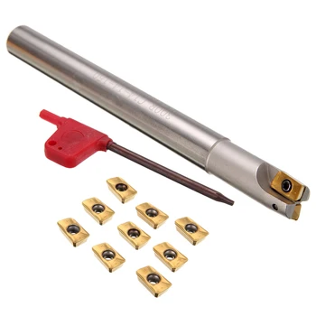 

FUNN-1Pc 150Mm Shank Lathe Turning Tool Holder 300R C14-14-150 Boring Bar + 10Pcs Apmt1135Pder Inserts With T8 Wrench